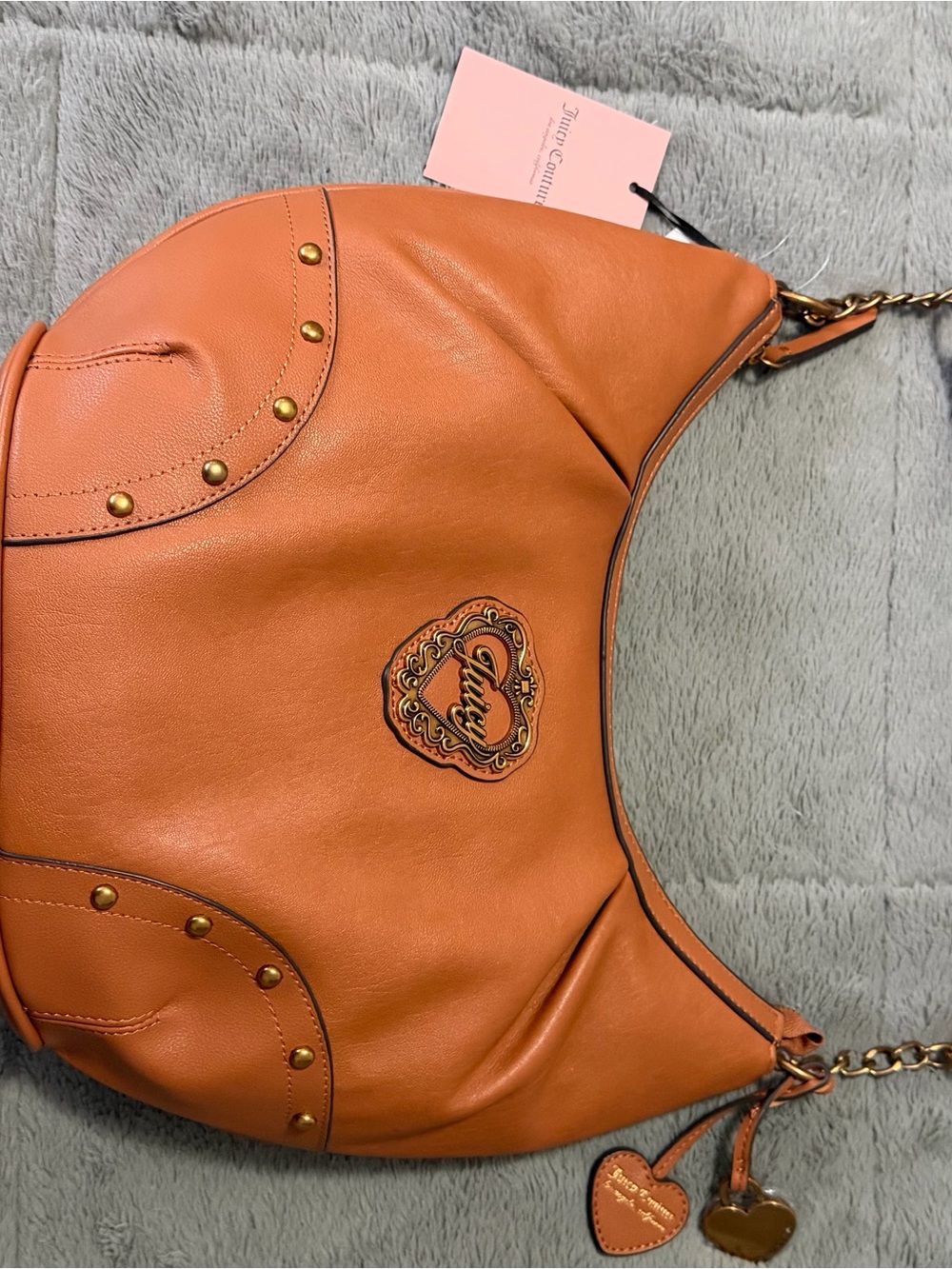 Juicy Couture cinnamon Leather Hobo with Gold Accents
